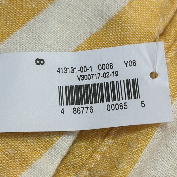 Old Navy Everyday Yellow/White Striped Linen Blend Shorts Size 8 NWT & Size 14 - Picture 6 of 11